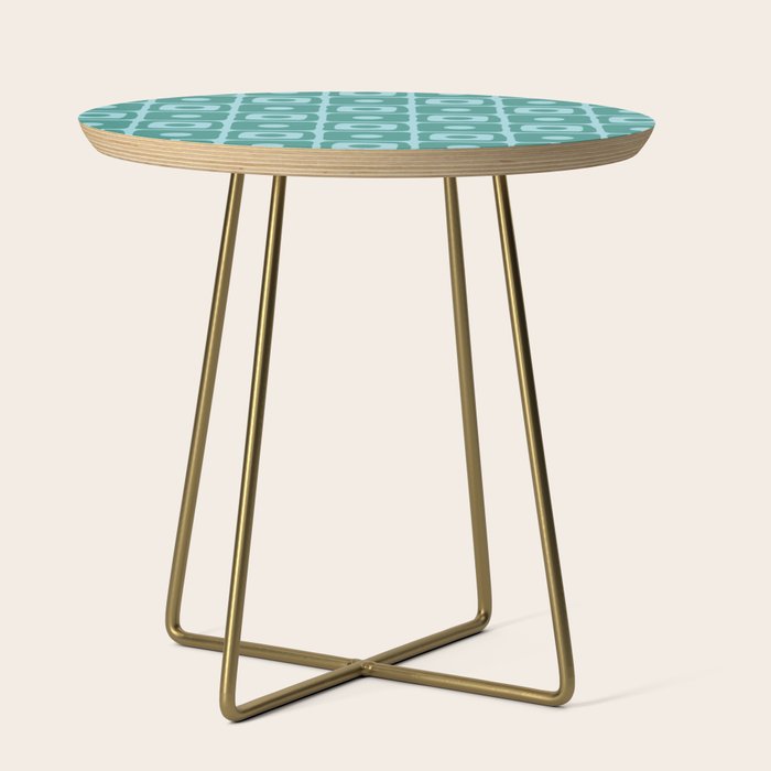 Mid Century Modern Square Dot Pattern 871 Teal and Blue Side Table Gallery Image 1