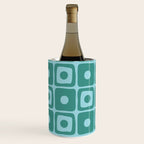 Mid Century Modern Square Dot Pattern 871 Teal and Blue Wine Chiller Gallery Image 2