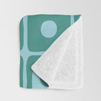 Mid Century Modern Square Dot Pattern 871 Teal and Blue Throw Blanket Gallery Image 3