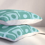 Mid Century Modern Square Dot Pattern 871 Teal and Blue Pillow Sham Gallery Image 3