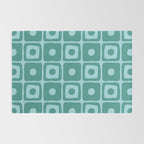 Mid Century Modern Square Dot Pattern 871 Teal and Blue Rug Gallery Image 2