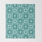 Mid Century Modern Square Dot Pattern 871 Teal and Blue Throw Blanket Gallery Image 2