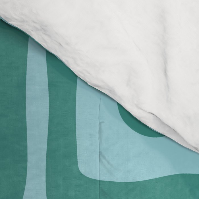 Mid Century Modern Square Dot Pattern 871 Teal and Blue Comforter Gallery Image 4