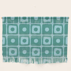 Mid Century Modern Square Dot Pattern 871 Teal and Blue Wall Hanging Gallery Image 1