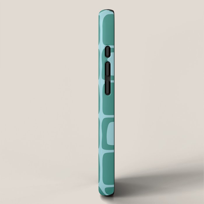 Mid Century Modern Square Dot Pattern 871 Teal and Blue iPhone Case Gallery Image 2