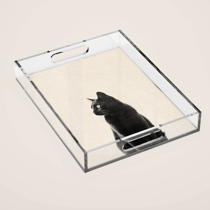 Black Cat Acrylic Tray Gallery Image 1