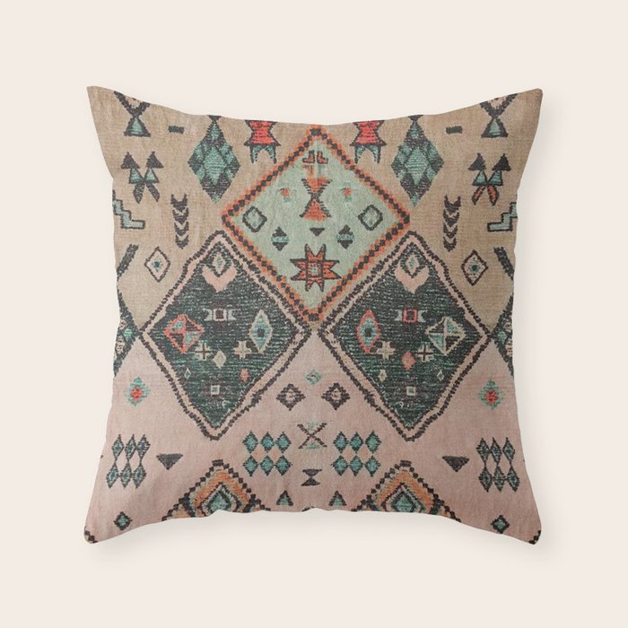 Moroccan Berber Traditional Rug Design Throw Pillow Gallery Image 1