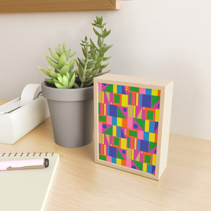 Fun Colorful Mid Century Modern Modtastic Abstract Geometric Pattern Mini Art Print Gallery Image 2