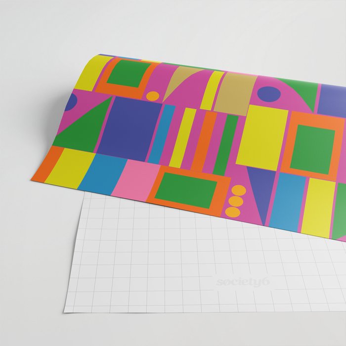 Fun Colorful Mid Century Modern Modtastic Abstract Geometric Pattern Wrapping Paper Gallery Image 2