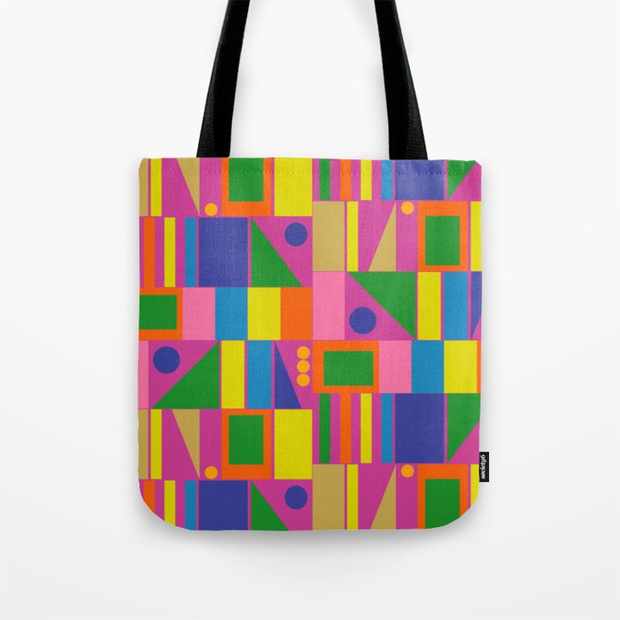 Fun Colorful Mid Century Modern Modtastic Abstract Geometric Pattern Tote Bag Gallery Image 1
