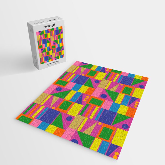 Fun Colorful Mid Century Modern Modtastic Abstract Geometric Pattern Jigsaw Puzzle Gallery Image 2