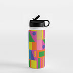 Fun Colorful Mid Century Modern Modtastic Abstract Geometric Pattern Water Bottle Gallery Image 1