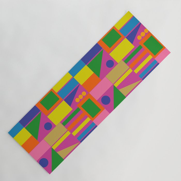 Fun Colorful Mid Century Modern Modtastic Abstract Geometric Pattern Yoga Mat Gallery Image 1