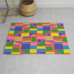 Fun Colorful Mid Century Modern Modtastic Abstract Geometric Pattern Rug Gallery Image 1