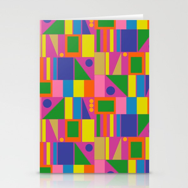 Fun Colorful Mid Century Modern Modtastic Abstract Geometric Pattern Stationery Card Gallery Image 2