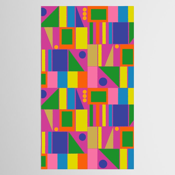 Fun Colorful Mid Century Modern Modtastic Abstract Geometric Pattern Tablecloth Gallery Image 2