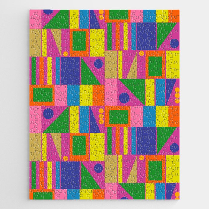 Fun Colorful Mid Century Modern Modtastic Abstract Geometric Pattern Jigsaw Puzzle Gallery Image 1
