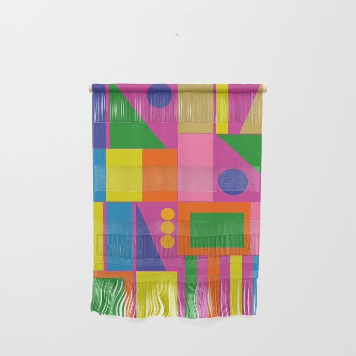 Fun Colorful Mid Century Modern Modtastic Abstract Geometric Pattern Wall Hanging Gallery Image 1