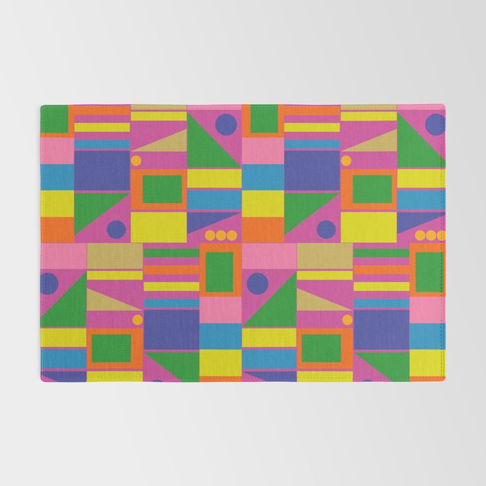 Fun Colorful Mid Century Modern Modtastic Abstract Geometric Pattern Rug Gallery Image 2