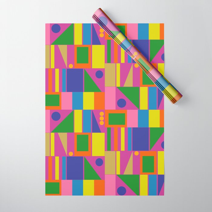 Fun Colorful Mid Century Modern Modtastic Abstract Geometric Pattern Wrapping Paper Gallery Image 1