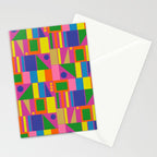 Fun Colorful Mid Century Modern Modtastic Abstract Geometric Pattern Stationery Card Gallery Image 2