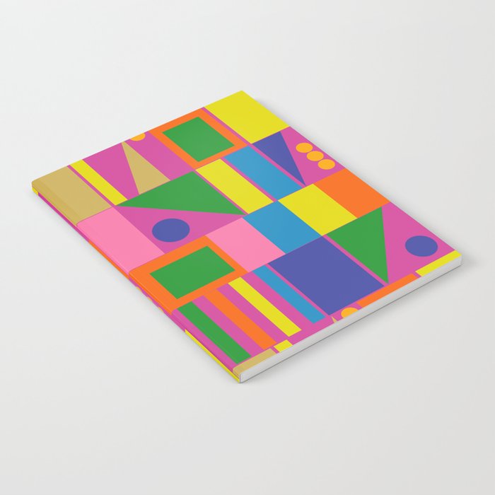 Fun Colorful Mid Century Modern Modtastic Abstract Geometric Pattern Notebook Gallery Image 1