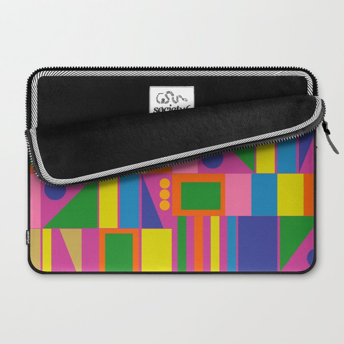 Fun Colorful Mid Century Modern Modtastic Abstract Geometric Pattern Laptop Sleeve Gallery Image 2