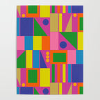 Fun Colorful Mid Century Modern Modtastic Abstract Geometric Pattern Poster Gallery Image 4