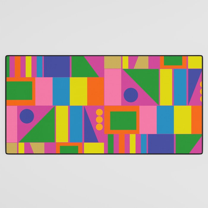 Fun Colorful Mid Century Modern Modtastic Abstract Geometric Pattern Desk Mat Gallery Image 3