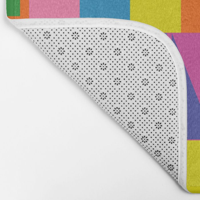 Fun Colorful Mid Century Modern Modtastic Abstract Geometric Pattern Bath Mat Gallery Image 2