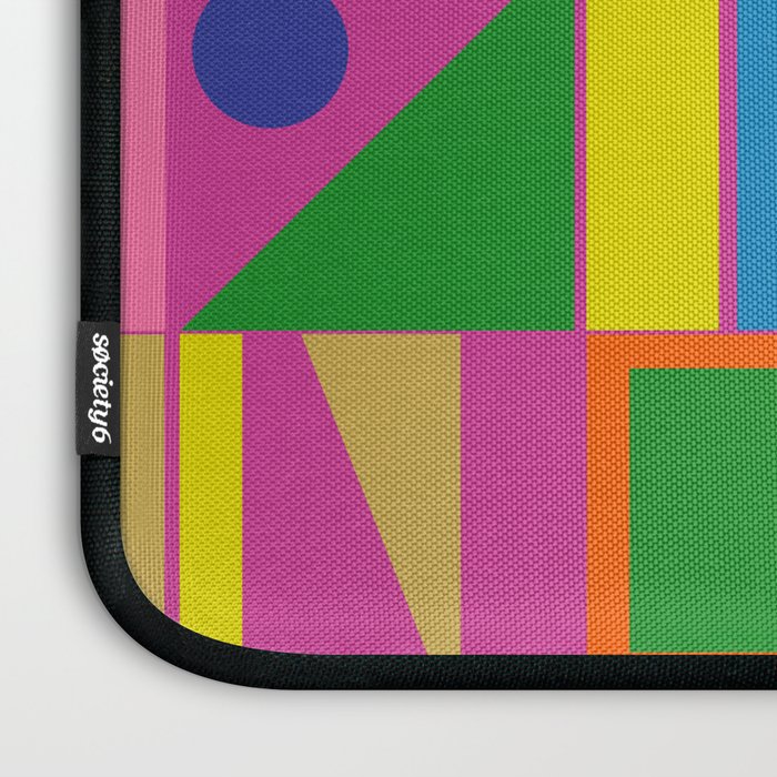 Fun Colorful Mid Century Modern Modtastic Abstract Geometric Pattern Laptop Sleeve Gallery Image 3