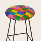 Fun Colorful Mid Century Modern Modtastic Abstract Geometric Pattern Stool Gallery Image 2