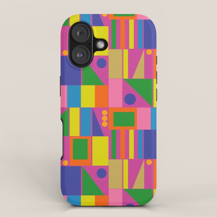Fun Colorful Mid Century Modern Modtastic Abstract Geometric Pattern iPhone Case Gallery Image 1