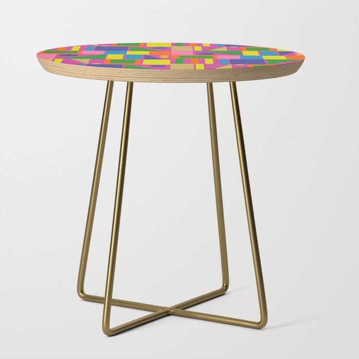 Fun Colorful Mid Century Modern Modtastic Abstract Geometric Pattern Side Table Gallery Image 1