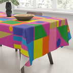 Fun Colorful Mid Century Modern Modtastic Abstract Geometric Pattern Tablecloth Gallery Image 3