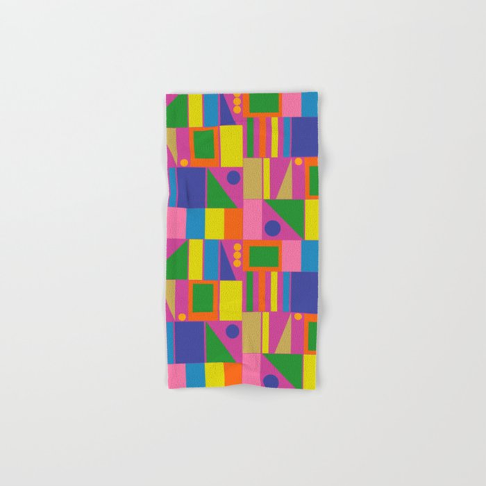 Fun Colorful Mid Century Modern Modtastic Abstract Geometric Pattern Bath Towel Gallery Image 1