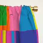 Fun Colorful Mid Century Modern Modtastic Abstract Geometric Pattern Window Curtain Gallery Image 2