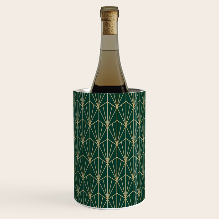 Art Deco Vector in Green and Gold Wine Chiller Gallery Image 2