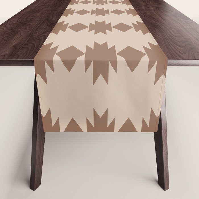  Geometric Southwestern Pattern XLV Desert Beige Table Runner Gallery Image 1