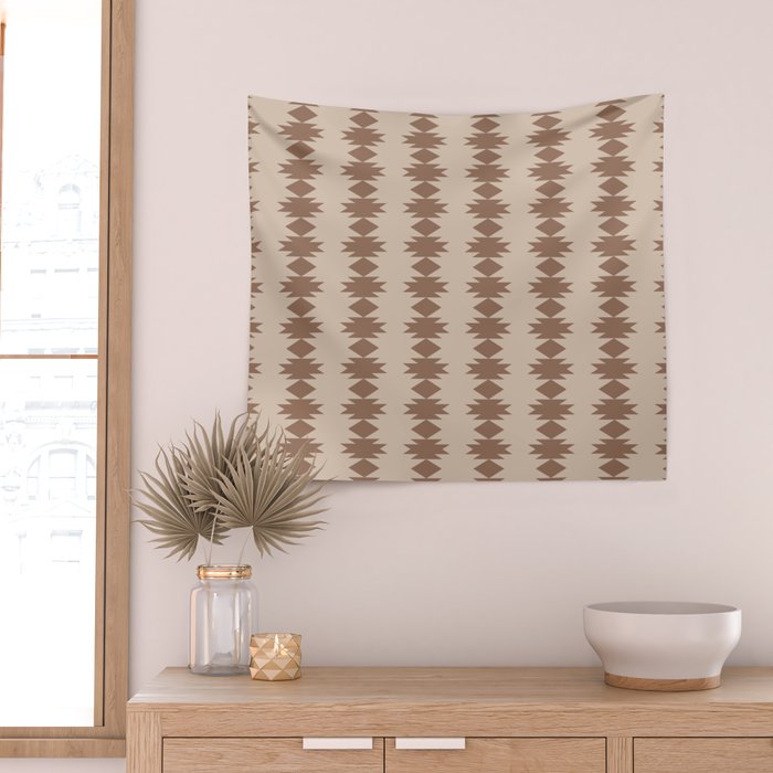  Geometric Southwestern Pattern XLV Desert Beige Wall Tapestry Gallery Image 2