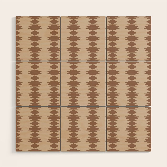  Geometric Southwestern Pattern XLV Desert Beige Wood Wall Art Gallery Image 1