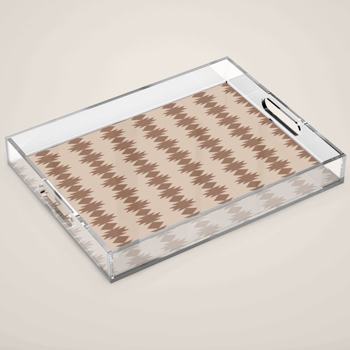  Geometric Southwestern Pattern XLV Desert Beige Acrylic Tray Gallery Image 1