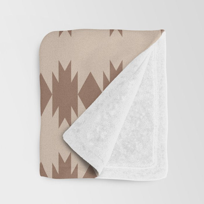 Geometric Southwestern Pattern XLV Desert Beige Throw Blanket Gallery Image 3