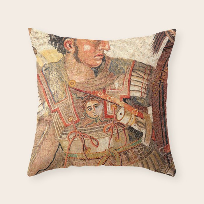 Battle Of Issus Mosaic Alexander The Great Throw Pillow Gallery Image 1