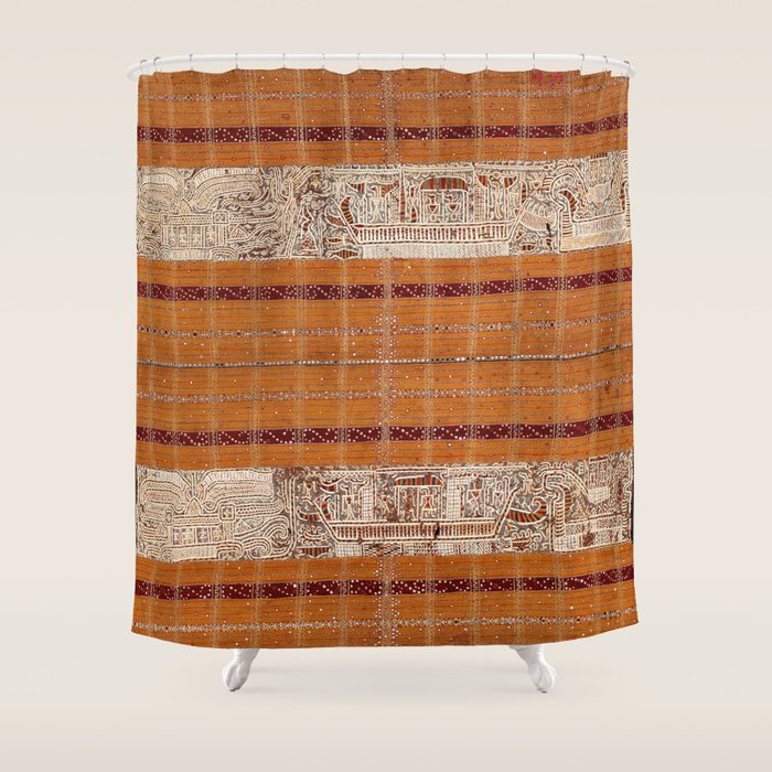 Tapis Lampong South Sumatra Indonesian Wrap for Woman Print Shower Curtain Gallery Image 1