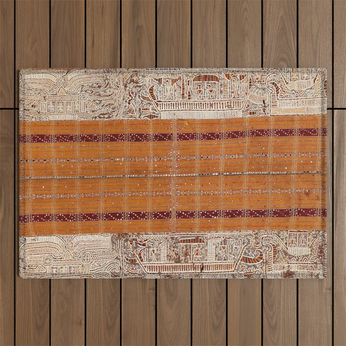 Tapis Lampong South Sumatra Indonesian Wrap for Woman Print Outdoor Rug Gallery Image 1