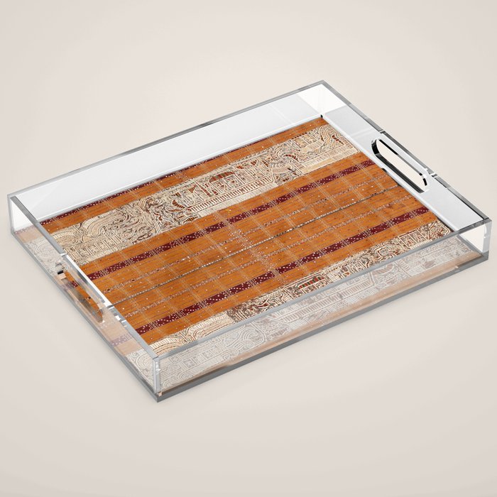 Tapis Lampong South Sumatra Indonesian Wrap for Woman Print Acrylic Tray Gallery Image 1