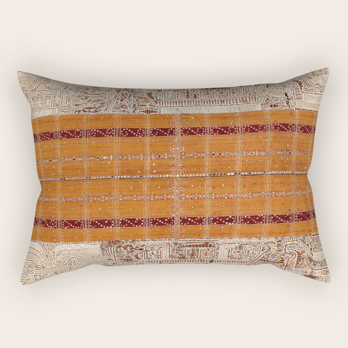Tapis Lampong South Sumatra Indonesian Wrap for Woman Print Rectangular Pillow Gallery Image 2