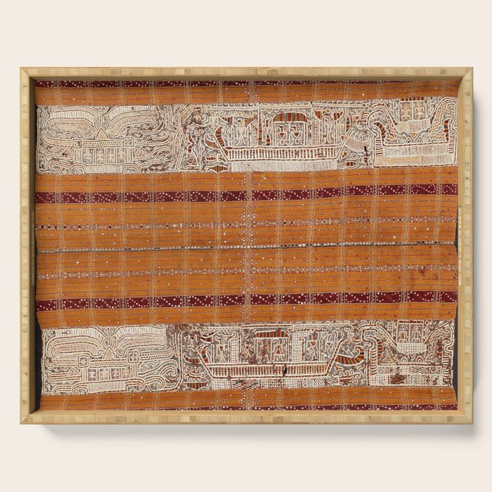 Tapis Lampong South Sumatra Indonesian Wrap for Woman Print Serving Tray Gallery Image 1