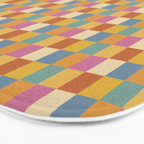 Checkered Multicolor Pattern XXXVII Colorful Summer Bath Mat Gallery Image 3